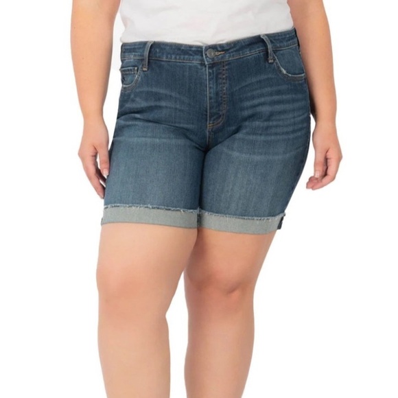 KUT BY THE KLOTH CATHERINE MID-RISE BOYFRIEND DENIM SHORTS NEW - Picture 1 of 4